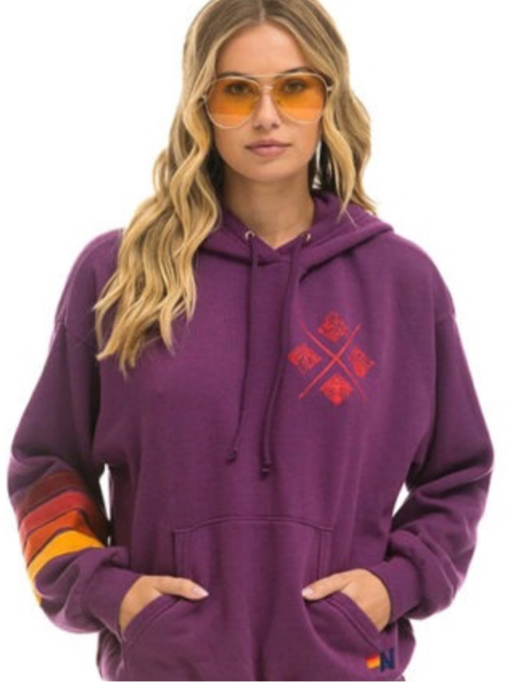 Aviator Nation Hunger Games Pullover Hoodie Relaxed in plum | Multiple Sizes